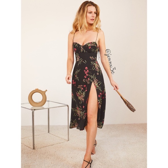 Reformation Dresses | Reformation Juliette Dress Black Maxi Slit | Poshmark